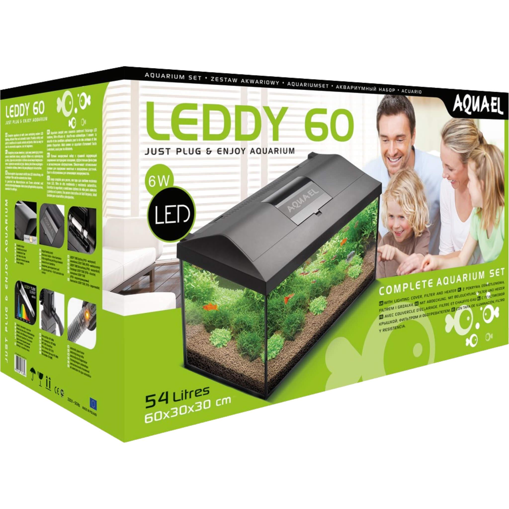 Aquael Leddy Set 60 (Black) - Aquarium-Set 54 L
