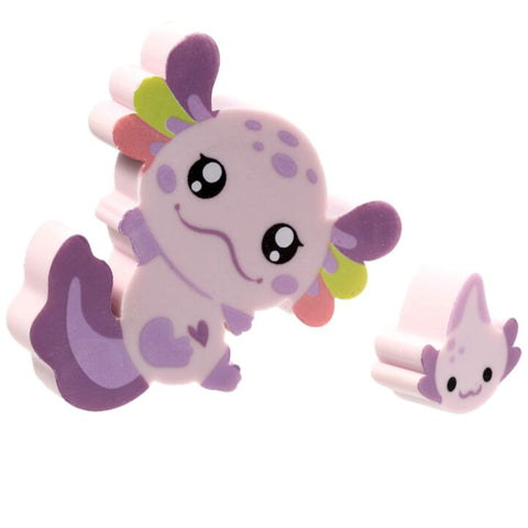 Axolotl Radiergummi 2er Set Violett
