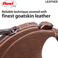 Flexi Leather dunkelbraun Gurt Rolleine 5 m für Hunde bis 25 kg