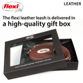 Flexi Leather dunkelbraun Gurt Rolleine 5 m für Hunde bis 25 kg