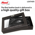Flexi Leather schwarz Gurt Rolleine 5 m für Hunde bis 25 kg