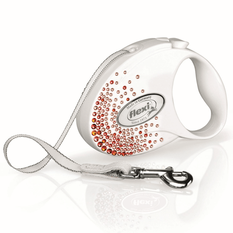 Flexi Glam Splash Orient S Pearl-white Gurt Rolleine 3 m für Hunde bis 12 kg