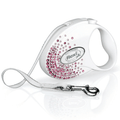 Flexi Glam Splash Pink S Pearl-white Gurt Rolleine 3 m für Hunde bis 12 kg