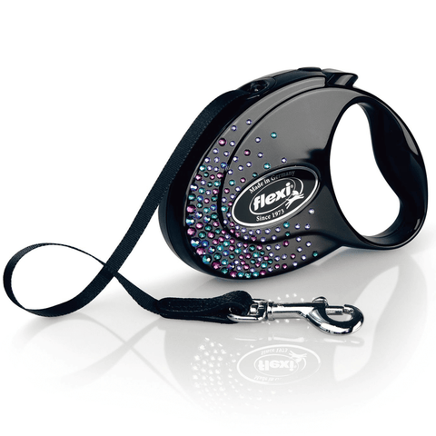 Flexi Glam Splash Mystic S Onyx-black Gurt Rolleine 3 m für Hunde bis 12 kg