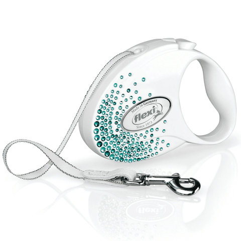 Flexi Glam Splash Ocean S Pearl-white Gurt Rolleine 3 m für Hunde bis 12 kg